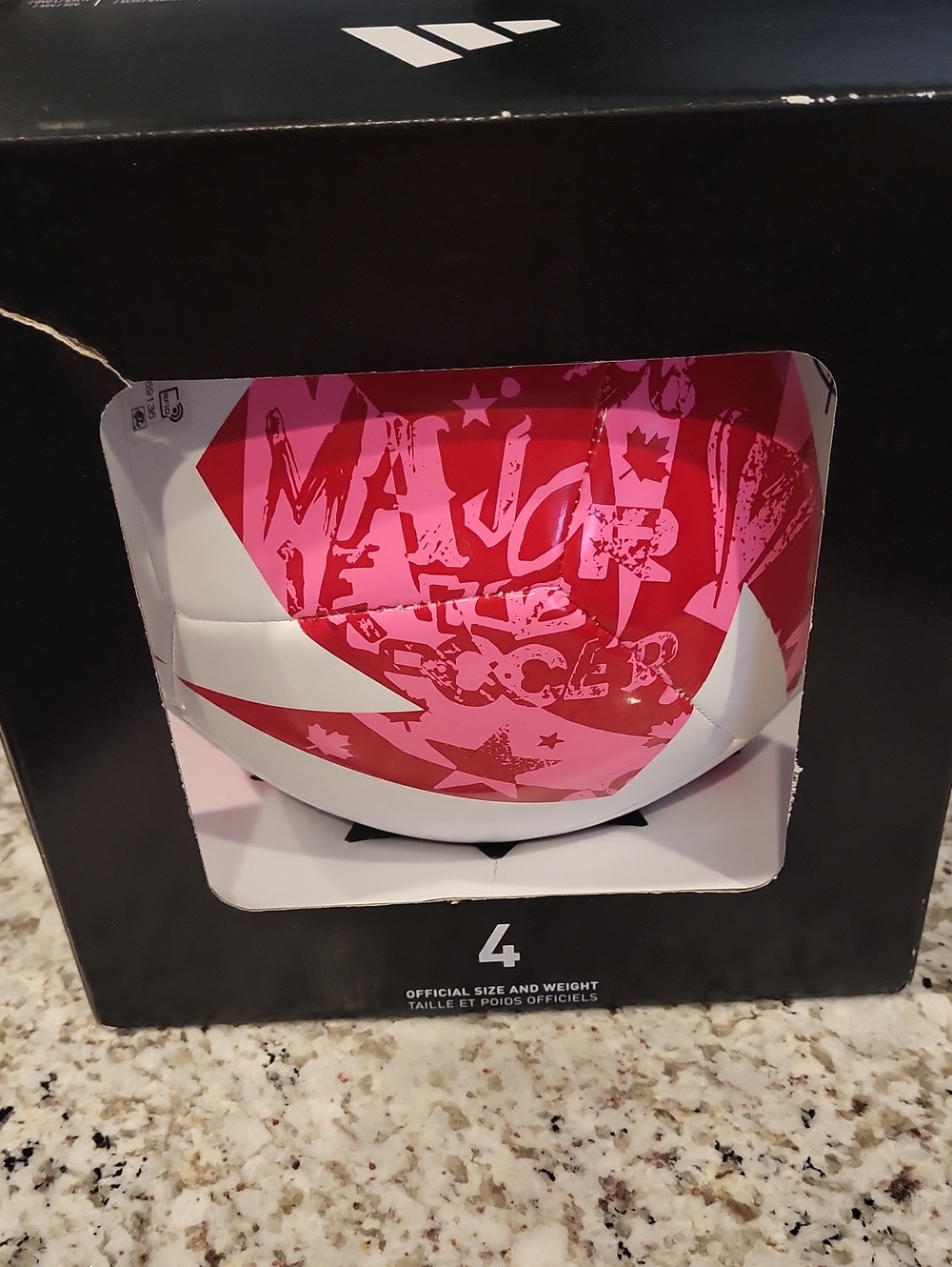 NEW Adidas Pink & White Soccer Ball - Size 4